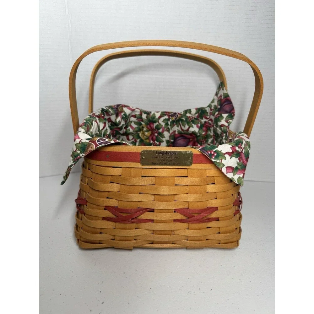 Longaberger Christmas Collection 2000 Deck The Halls Basket Combo With Liner
